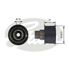 GATES T42080 Deflection/Guide Pulley, timing belt for BEDFORD OPEL VAUXHALL