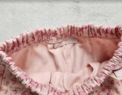 New girl's S M Gap x LoveShackFancy pink floral logo joggers pull on pants - Picture 5 of 9
