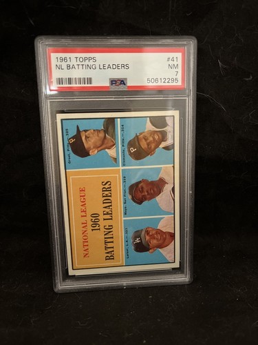 1961 Topps # 41 NL Batting Leaders Mays & Clemente grade by PSA 7 - Picture 1 of 8