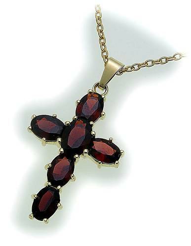 Cruz Granate en Plata 925 Colgante Cruz Granate Plata de Ley Calidad Unisex1 - Imagen 1 de 2