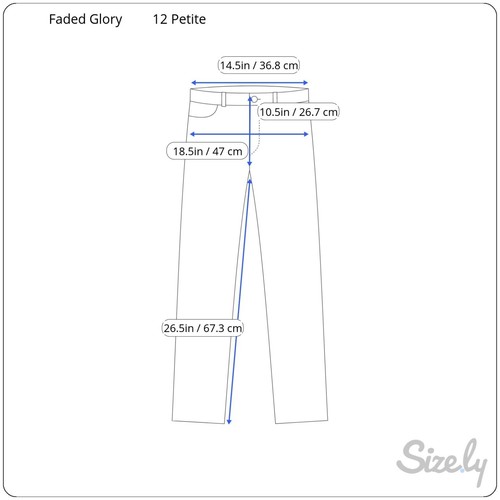 Faded Glory Stretchjeans Damen Größe 12 Zierlich Gerades Bein Hoher Bund Falten - Bild 8 von 8