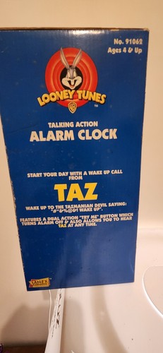 Looney Tunes Tasmanian Devil Talking Alarm Clock Tornado PopUp In Box - Picture 5 of 6