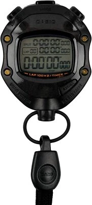 CASIO HS-80TW-1JH Stopwatch 2 Memory 5 ATM Waterproof Color Black NEW - Image 1 of 4