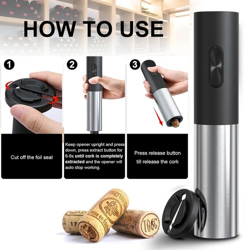 COKUNST Electric Wine Openers, Reusable Wine Bottle Corkscrew...B28 - Picture 4 of 6