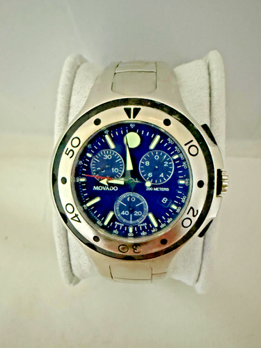 MOVADO SERIES 800 (84-C5-1896) CHRONOGRAPH BLUE DIAL MEN'S WATCH #501 - Picture 3 of 6