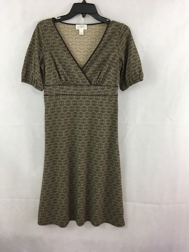 ANN TAYLOR LOFT Stretch Short Sleeve V-Neck Dress Knee Length Women’s Size 0 - Picture 2 of 9