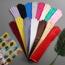 Women Satin Evening Long Elbow Length Gloves Party Dance Wedding Opera