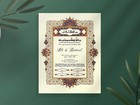 Nikkah Certificate with miniature islamic ornament style  paper With Nikkah pen