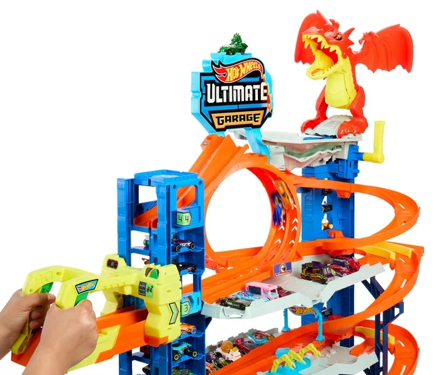 Huge Hot Wheels Play Set 3.5 Ft Tall Matchbox Car Garage Die