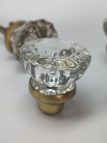 Vintage 1940s 12 Point Glass Door Knobs 6 W/ Assorted Extras From Sears Home - Picture 10 of 16