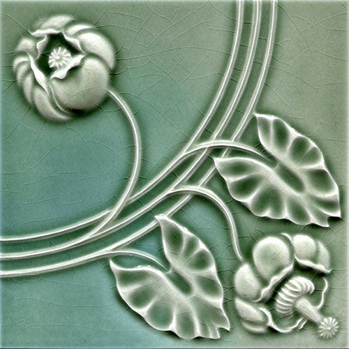 German Art Nouveau Vintage Ceramic Tile Rare Reproduction Majolica European - Picture 12 of 24