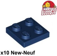Lego 10X Plate 2X2 Dark Blue 3022 New