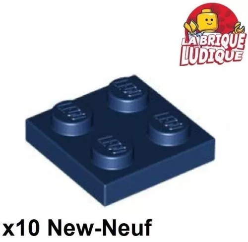 Lego 10x Platte Platte 2x2 dunkelblau/dark blue 3022 NEU