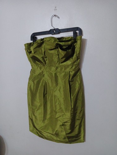 NWT J Crew Green Sz 8 Silk Sleeveless Dress Cocktail Short Empire Waist Pleated - Picture 2 of 10