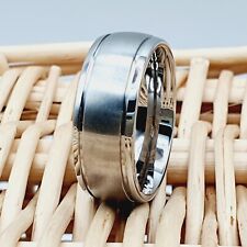 Men  s Titanium Anniversary Ring Proposal Band Women Brushed Finish Wedding Ring