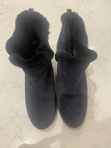 boden suede boots navy blue fur lined size 7 / 40 - Picture 4 of 7
