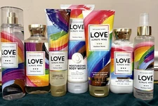Bath & Body Works LOVE ALWAYS WINS RAINBOW WAVES Huge Lot Shimmer Mists~Gels~Etc