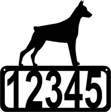 Doberman Dog House Address Sign - Made in USA
