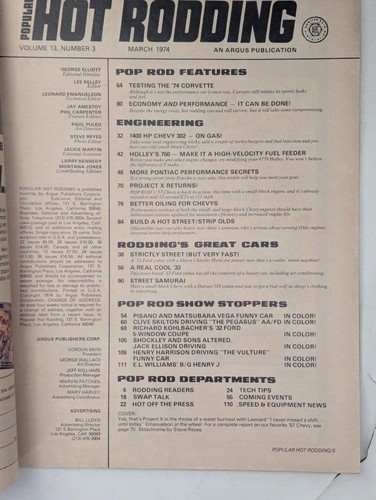 Popular Hot Rodding Magazine March 1974 - Picture 2 of 2