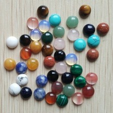Wholesale 50pcs/lot 8mm assorted natural stone round CAB CABOCHON stones beads
