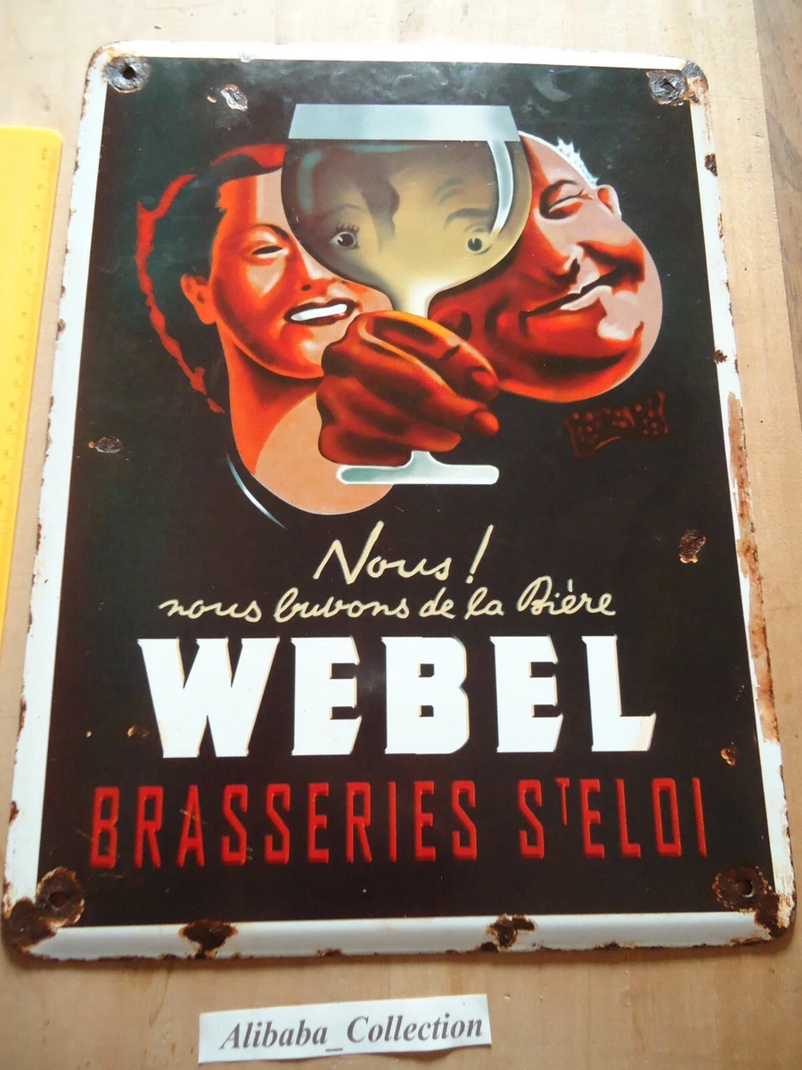 Plaque émaillée Ancienne Bière Liesinger Vienne - 70x50cm Grand Format - Déco Vintage