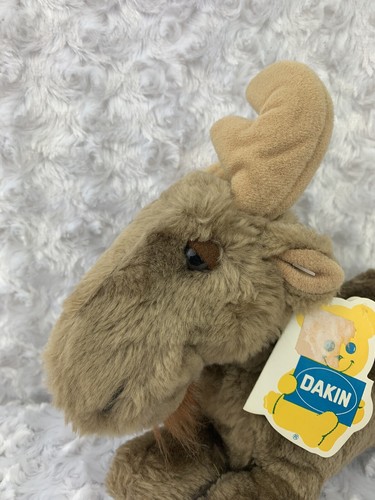 Maxie Alce Peluche Dakin 1978 Marrón 11" Etiquetas Originales RARO B10 - Imagen 4 de 7