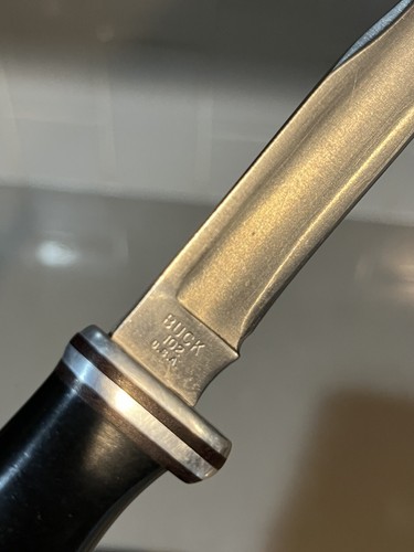 Buck Knives USA 102 Woodsman Fixed Blade Knife Pre-Date Code & Original Sheath - Picture 3 of 8