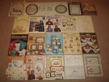 Vintage Cross Stitch Pattern LOT Leisure Arts Sewing Craft Cats Flowers Roses