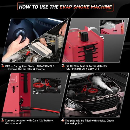 EVAP Smoke Machine Diagnostic Test Automotive Fuel Pipe Leak Detector Tester USA - Picture 21 of 53