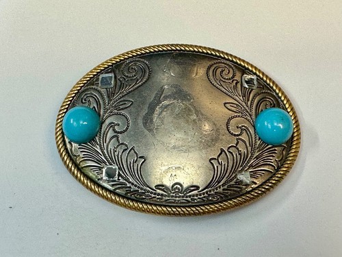 Western Flower Swirl Design Silver Tone Belt Buckle For Craft Project Or Restore - Picture 11 of 18