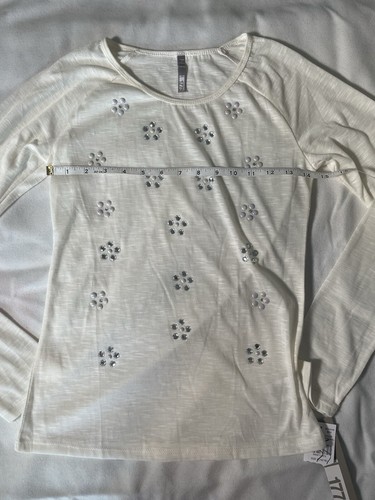 1775 Studded Embellished Daisy Long Sleeve Shirt Girls Size 14/16 - Picture 8 of 9