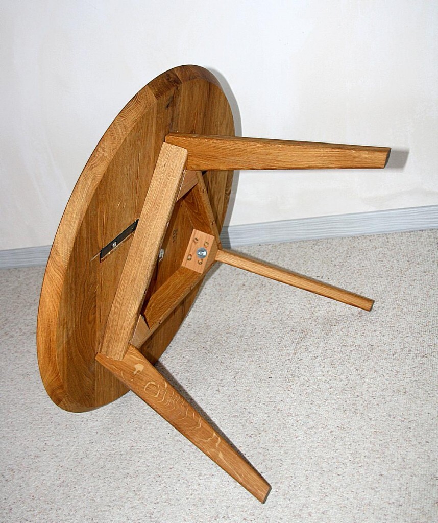 Couchtisch Tisch rund 70x41x70cm Wildeiche natur geölt