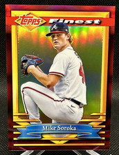 🔥RARE 2021 FINEST FLASHBACKS RED REFRACTOR MIKE SOROKA 1/5 BRAVES SUPER SHARP!
