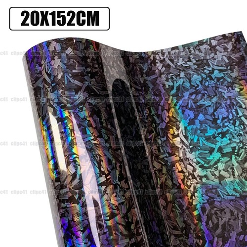 Car Glossy Crystal Forged Carbon Fiber Wrap Vinyl Film Sticker Decal Foil Black - Picture 3 of 5