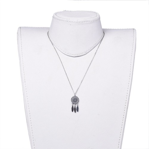 Stainless Steel Pendant Necklace Lobster Dream Catcher Feather Silver 17" Z513 - Picture 4 of 4