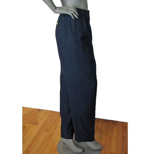 Ralph Lauren Size: 12 Deep Navy Pants, Gold Logo Buttons Wool/Elastane Pockets - Picture 4 of 8