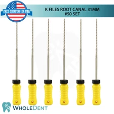 K Files Ro0t Canal 31mm Hand Endo Dental Hedstrom 6pcs Pack Reamers #50