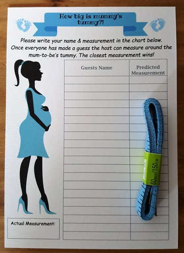 ¿Qué tan grande es la barriga de momia? Juego de baby shower 22 jugadores - cinta métrica - niña niño - Imagen 8 de 15