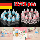 12/24X Mini-Geschenkflaschen Personalisierbar für Taufe, Hochzeit & Baby-Shower