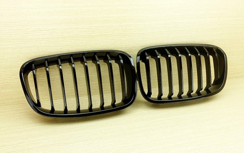 2011-2014 Gloss Black Front Hood Grill Fit BMW F20 F21 5D 3D Schwarz - Picture 3 of 4