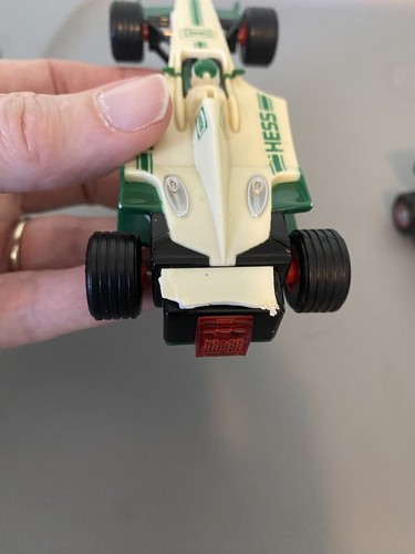 2003 Hess, Christmas, Holiday Green & White Indy Race Cars. 5 1/4", Pair Damage - Picture 11 of 12