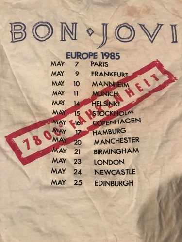 Vintage 1985 Bon Jovi 7800 Degrees European Tour Shirt Size Medium Rock Metal - Imagen 4 de 8