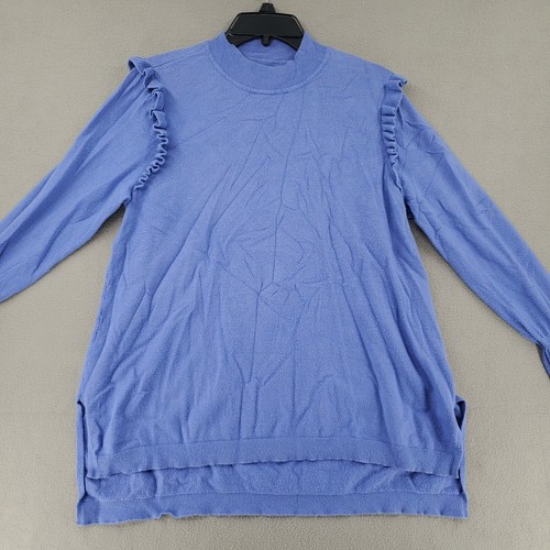 Elle Womens Purple Size Large Long Sleeve Shirt Flare Sleeve - Picture 2 of 12