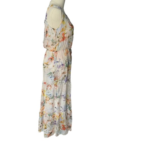 Lara G Floral Maxi Dress Made in Italy Silk Blend Wedding Guest Women Size Small - Bild 6 von 16