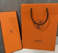 Hermes Orange Box With Hermes Shopping Bag - Box Approximately 4.5x10x1 Inch