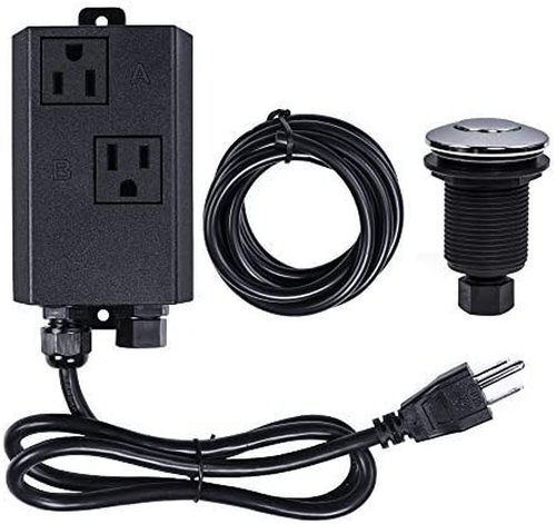 Garbage Disposal Air Switch Kit Dual Outlet Sink Top Waste Disposal Stainless St - Picture 8 of 12