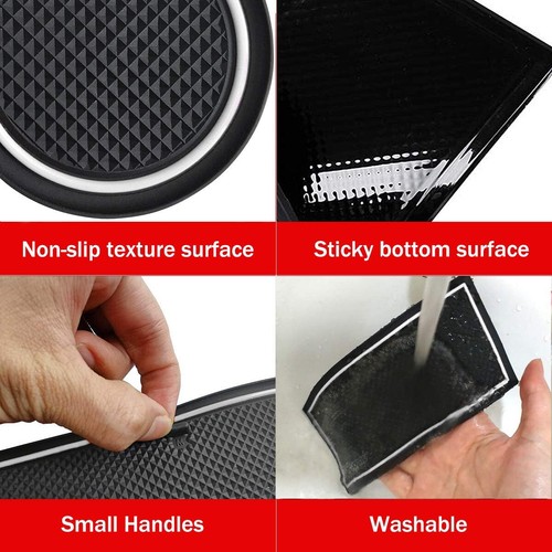 White Console Rubber Liner Mat Cup Holder Door Pocket Pad Fits 20-24 Encore GX - Picture 8 of 8