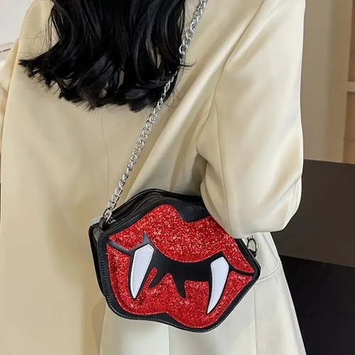 Bolso Bandolera MIP_ Colmillos Vampiro - Perfecto para Teléfonos, Llaves y Lápiz Labial - Imagen 8 de 10