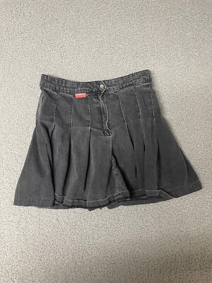 Black Denim Skirt Size H&M Divided Women's Denim Pleated Skirt
