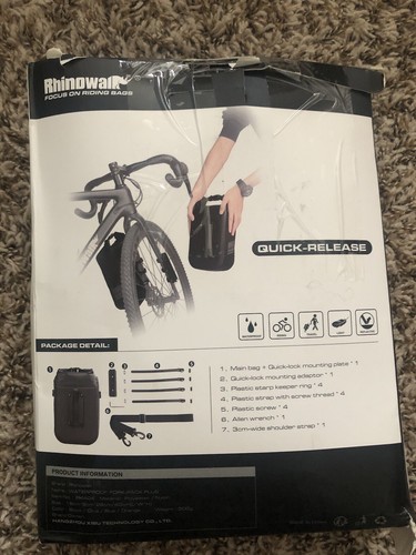 Rhinowalk Bike Bag Front Fork Pack Waterproof Pannier Saddle Black 4L RK404 New - Picture 2 of 7